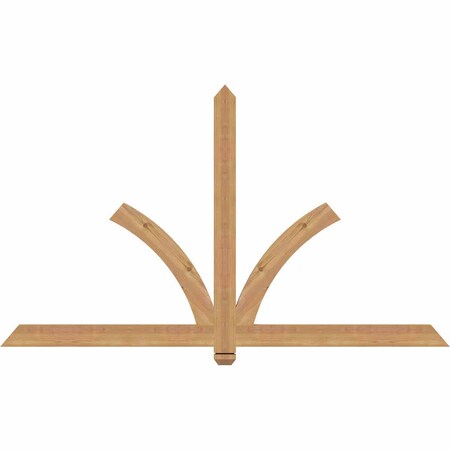 Ekena Millwork Redmond Smooth Timber Gable Bracket, Western Red Cedar, 72"W x 42"H x 1 1/2"D x 3 1/2"F, 14/12 Pitch GBW072X42X0204RED00SWR